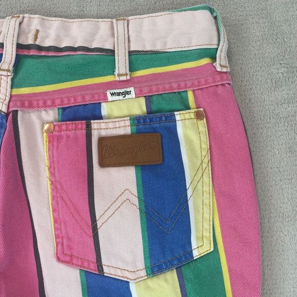 Wrangler Jeans Women 31 (32x29) Multicolor Striped Wanderer 622 High Rise Flare - Picture 8 of 16